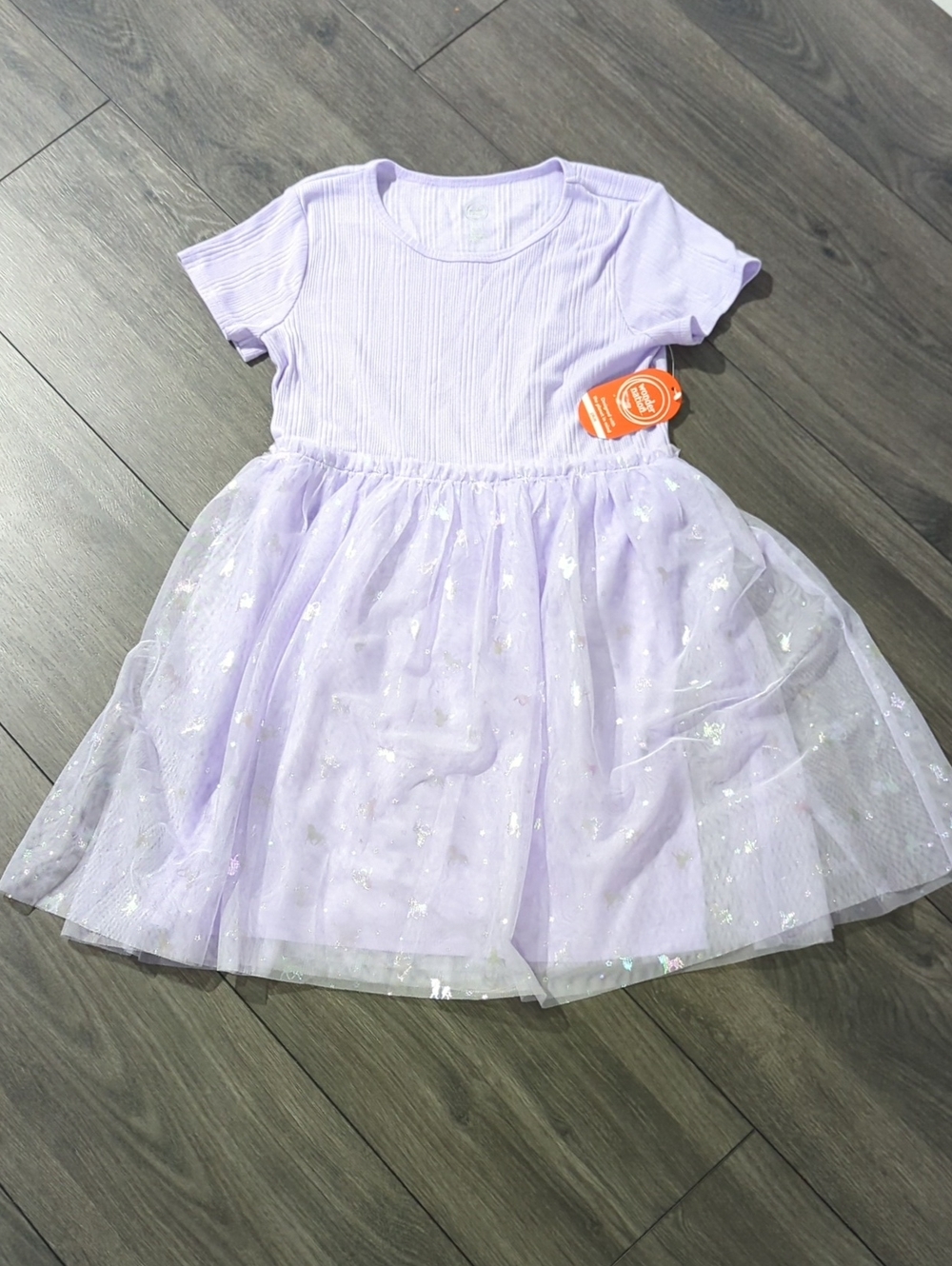 Wonder Nation Light Lilac Ribbed Dress Size L Plus